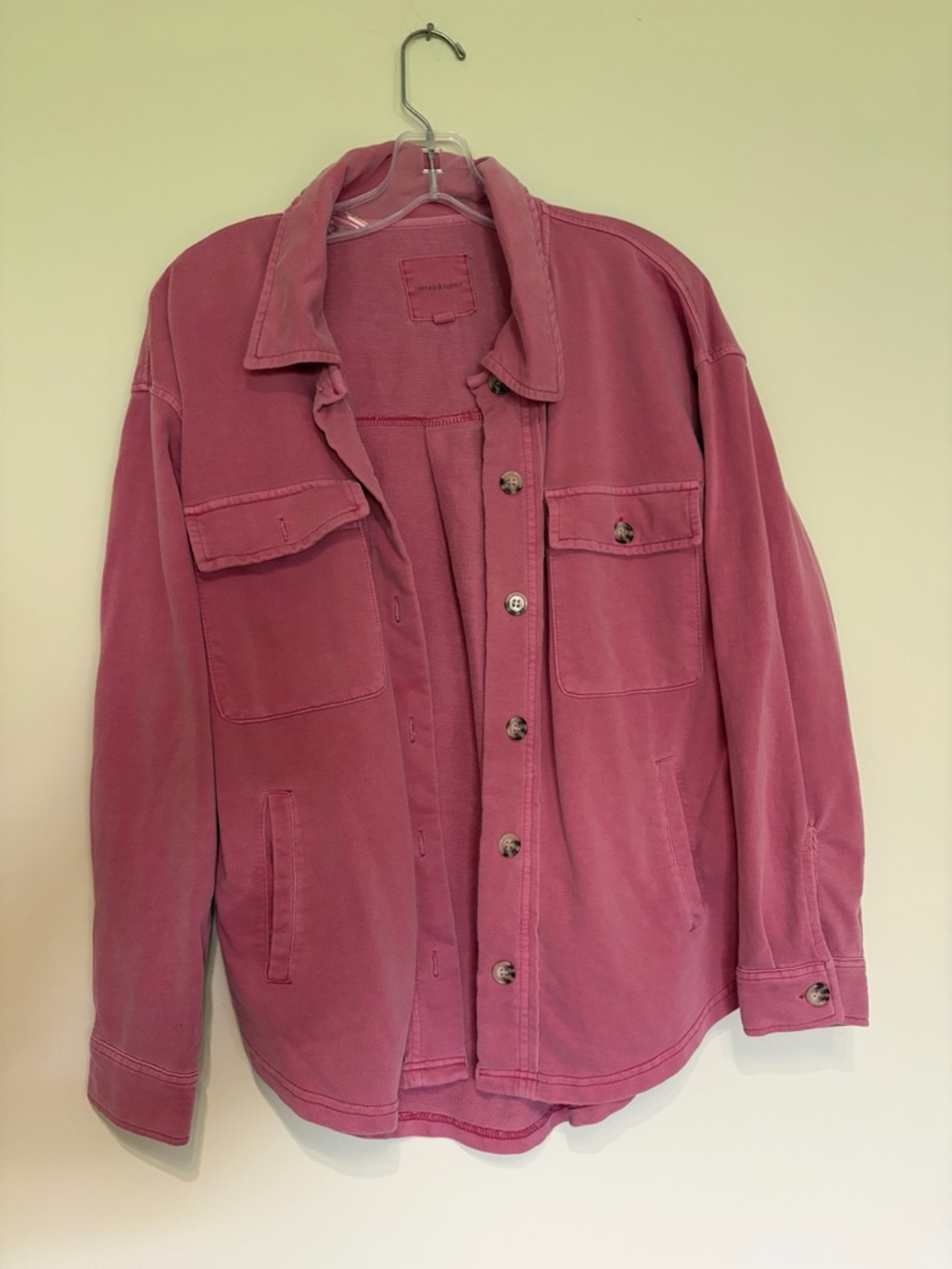 Thread & Supply Rose Pink Button-Up Jacket